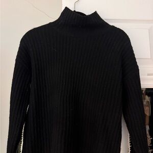 Black Ribbed Turtleneck Sweater
